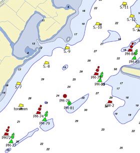 Voorbeeld van de Hybride DKW Friesland Kaart met Waypoints DKW Friesland