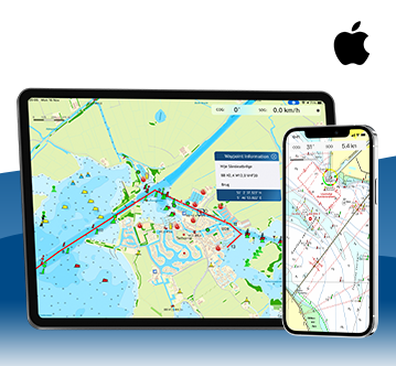 Navigatie met waterkaarten voor aan
