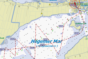 Traject van de palingaak op het Heegermeer