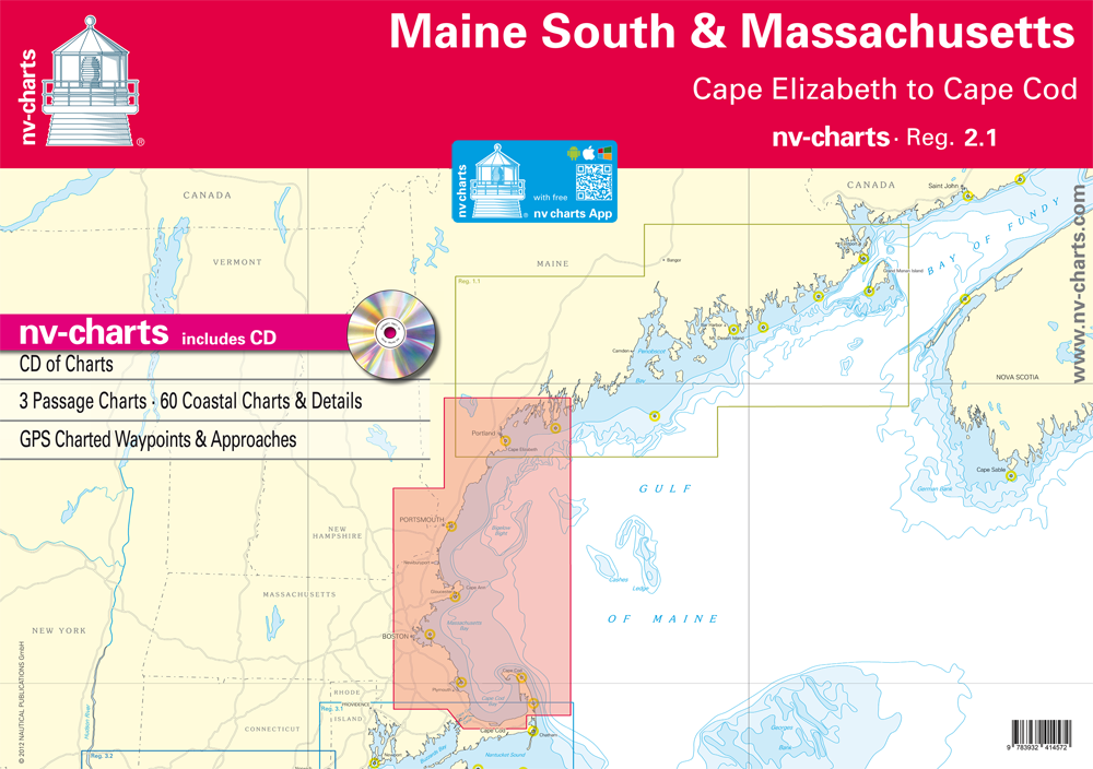 NV Reg2.1: Maine Zuid & Massachusetts Bay, Cape Elizabeth tot Cape Cod